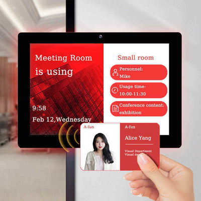 Sistema de reserva de salas de reuniones de 14 pulgadas RK3568 Tablet Android con luz LED de entorno para salas de conferencias