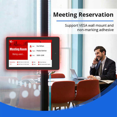 Tablet de reserva de sala de conferencias Android RK3566 de 14 pulgadas con luces LED circundantes para programación de salas de reuniones
