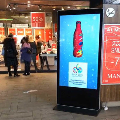 Máquina de publicidad interactiva multi-touch de 32 pulgadas con pantalla HD 1080P / 4K y soporte para sistemas Android / Windows