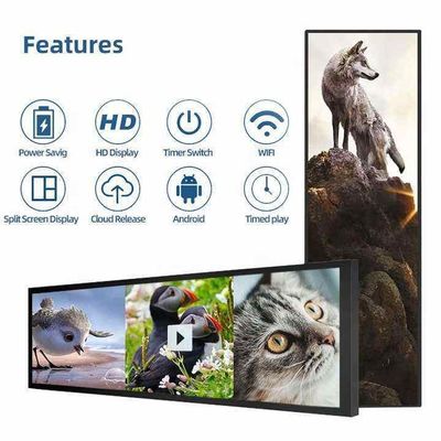 Máquina de publicidad de 21 pulgadas de tipo de barra LCD de señalización digital montada en la pared para necesidades de publicidad modernas