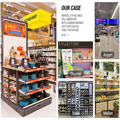 24 pulgadas de resolución ultra ancha de tipo de barra extendida de publicidad LCD La opción perfecta para el comercio minorista de estantes de supermercados