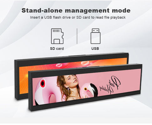 Máquina de publicidad de tipo barra de 19 pulgadas montada en la pared 1920x360 Tablet Android