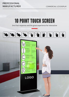 Display de publicidad LCD vertical de 86 pulgadas para kioscos en el suelo