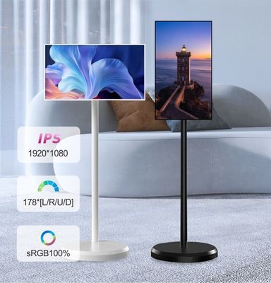Televisión móvil vertical de 27 pulgadas ajustable para el suelo Smart Stand By Me TV