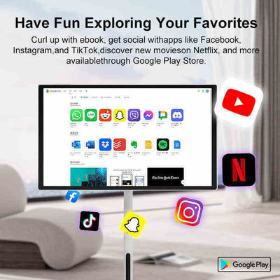 Televisión móvil vertical de 27 pulgadas ajustable para el suelo Smart Stand By Me TV