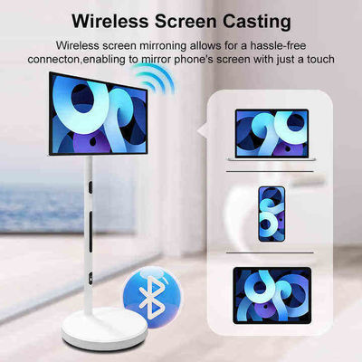 Televisión móvil vertical de 27 pulgadas ajustable para el suelo Smart Stand By Me TV