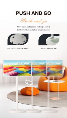 Televisión móvil vertical de 27 pulgadas ajustable para el suelo Smart Stand By Me TV