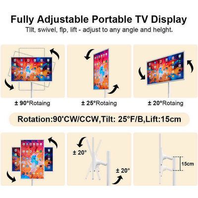 24 pulgadas Stand By Me TV Indoor Android 12 Publicidad Digital Signage Portable Smart TV de pie en el suelo