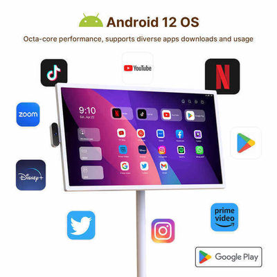 Televisión inteligente portátil de interior de 24 pulgadas Android móvil inteligente de pie junto a mí