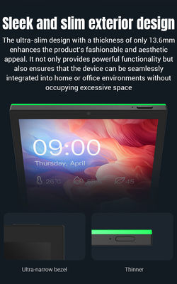 10Tablet de hogar inteligente de 1 pulgada con CPU RK3566 y barra de luz LED de cuatro lados - pantalla de control Android montada en la pared