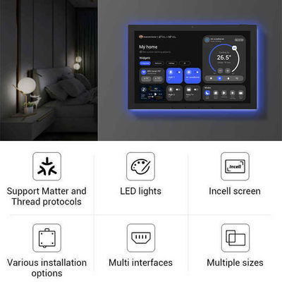 10Tableta de hogar inteligente de 1 pulgada montada en la pared con POE y NFC para control Android