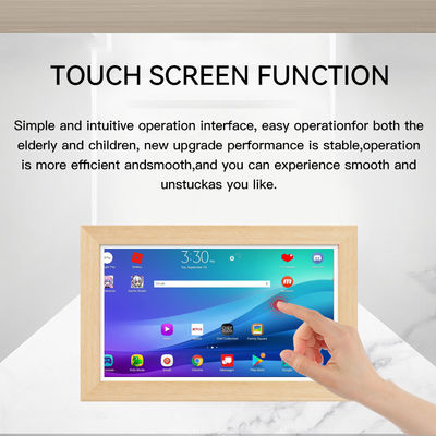 Tableta publicitaria de 15.6 pulgadas RK3568 4+32GB, montada en la pared, con pantalla táctil NFC POE, marco de madera para negocios, tableta Android 14