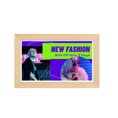 Tableta Android de 21.5 pulgadas RK3588 con marco de madera, POE, NFC, para montaje en pared, para uso publicitario