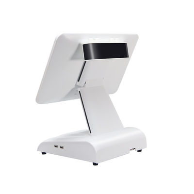 15 pulgadas N2840 Máquina POS de escritorio Restaurante POS Terminal 2 + 32GB Sistema POS todo en uno con pantalla del cliente