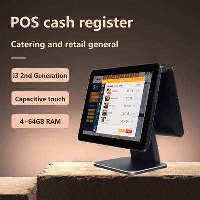 15.6 pulgadas de pantalla táctil POS caja registradora Win7/10 Compatible recibo impresora Hotel Banco de autoservicio quiosco escáner de códigos pago
