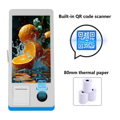 Supermercado Checkout pantalla táctil todo en uno caja registradora de 15,6 pulgadas terminal POS de kiosco de autoservicio con pago NFC QR