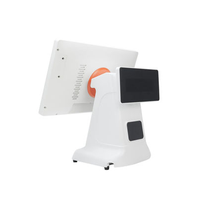 Máquina POS de caja registradora de Windows Diseño de plástico de estilo simple y pantalla doble de 15,6 pulgadas todo en uno para Windows