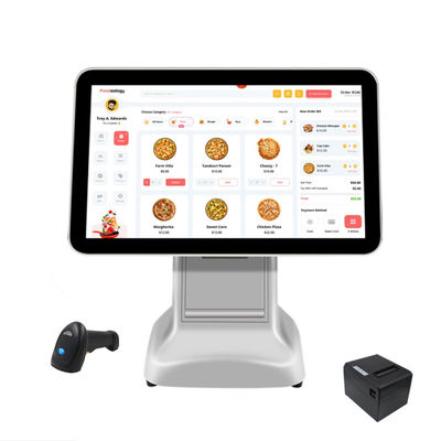 Terminal de efectivo para productos de 15.6 pulgadas Android POS Todo en uno Mini caja registradora de supermercado con salida de impresora a color
