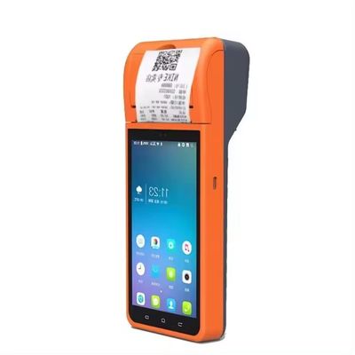 Terminal POS PDA Android de 5,5 pulgadas con impresora monocromática para agilizar el procesamiento de pedidos en restaurantes