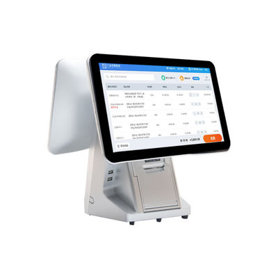 Monitor de sistema POS de doble pantalla de 15,6 pulgadas compatible con Win7/10 Android, monitor táctil IPS duradero para supermercados y restaurantes