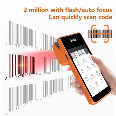 Android 11 Terminal POS portátil de 5,45 pulgadas con impresora térmica de 58 mm Conectividad USB NFC WiFi y memoria de 32 GB / 64 GB Mejor