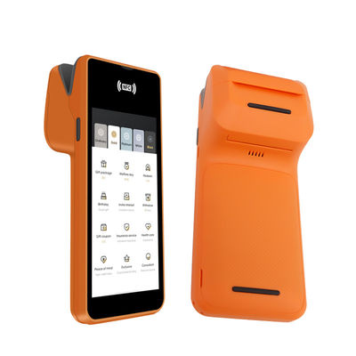 5.45 pulgadas Sistemas Android Máquina de envío móvil terminal de cajero inteligente portátil con tipo de salida de impresora monocromo y wifi