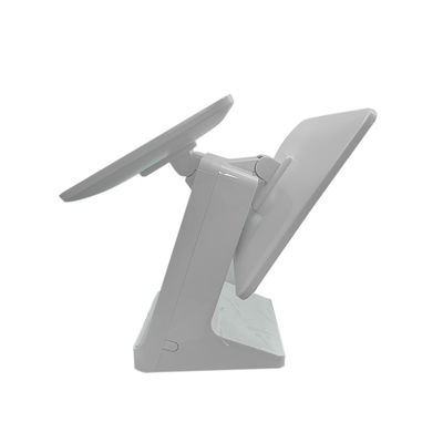 Máquina TPV Android para pedidos en restaurantes con pantalla dual de 15.6 pulgadas y CPU Intel Celeron J1900