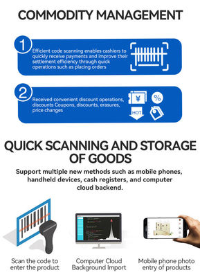 Impresora térmica para pedidos de restaurantes con resolución Win/Android POS Registro de caja 13.3/15.6 pulgadas 1366*768 Resolución