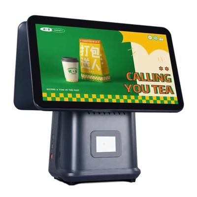 Máquina de facturación para restaurantes minoristas de 15.6 pulgadas con sistema POS de doble pantalla con sistema operativo Win y Android POS