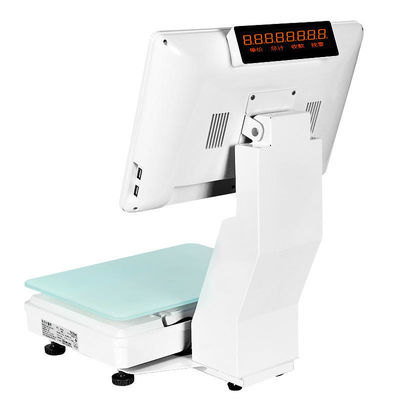 15.4 pulgadas pantalla doble ventanas táctiles todo en una escala de pesaje POS Supermercado Hotel Solución POS definitiva con WIFI / BT