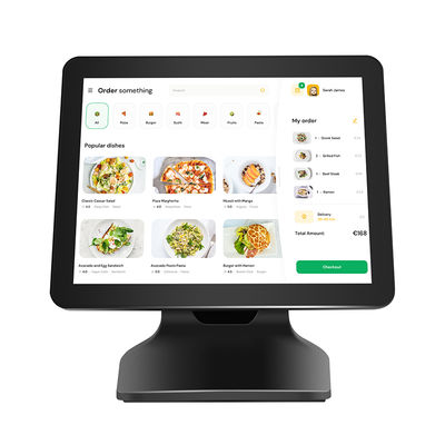 15.6 " 8 + 256GB Gran memoria POS caja registradora 1080P Win10 Máquina POS con pantalla táctil con pantalla del cliente