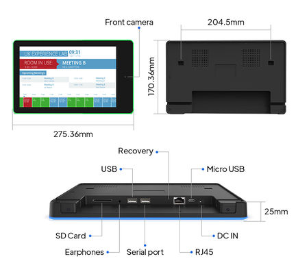 10.1 pulgadas RK3288 Android Tableta de sala de reuniones con POE NFC y LED Light Bar