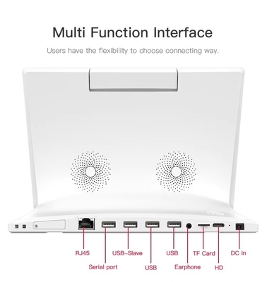 tableta Android en forma de L de 10.1 pulgadas, PC, wifi, NFC, pantalla táctil, cuatro núcleos, oficina inteligente, quiosco de autoservicio, uso comercial