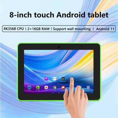 PC tablet Android de 8 pulgadas montado en la pared con luces LED de 4 lados y POE NFC para la reserva de hogares inteligentes y salas de reuniones