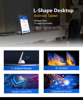 Kiosco de autoservicio de tipo L de 8 pulgadas para negocios tabletas Android PC capacitivo con pantalla táctil POE de alimentación WIFI NFC para pedidos de restaurantes tabletas POS