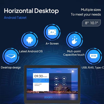 Tableta de escritorio horizontal Android de 10,1 pulgadas para PC con pantalla táctil, lector NFC, alimentación POE RJ45, uso industrial, comercial, para hoteles, restaurantes, tiendas minoristas, uso en escritorio