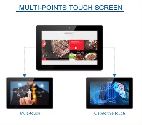 Pantalla de póster comercial de montaje en pared de 10.1 pulgadas, señalización digital, tableta Android, PC, POE, NFC, cámara, pantalla táctil para centro comercial