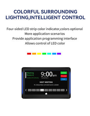Tablet PC Android de 10.1 pulgadas montado en pared con barra de luz LED y Quad Core RK3566 para pantalla de conferencias