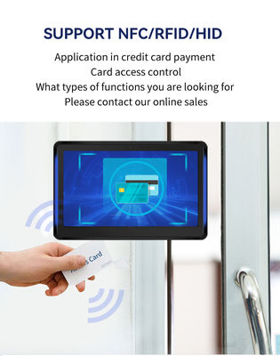 Tableta PC Android para empresas montada en la pared de 101 pulgadas con pantalla de programación de conferencias con barra de luces LED