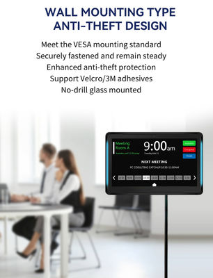 Tableta PC Android POE de 15,6 pulgadas con montaje en pared, luz LED, sistema de reserva para sala de conferencias