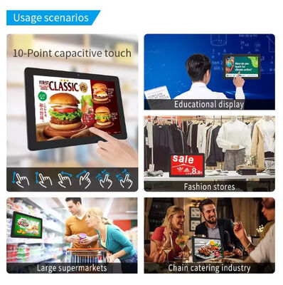 Pantalla de menú digital para restaurante, cafetería y tienda, tableta Android RK3566 de 24 pulgadas con montaje en pared para uso comercial