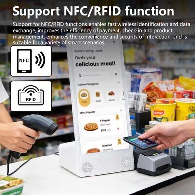 Escritorio tipo L 15.6 pulgadas 1920x1080 android 15 tablet pc Wi-Fi NFC Pantalla táctil capacitiva 10000mah Octa Core para pedidos de comida rápida con altavoz