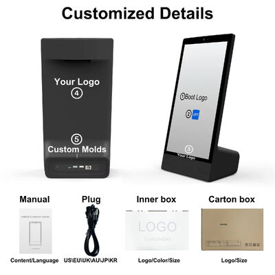 Escritorio tipo L 15.6 pulgadas 1920x1080 android 15 tablet pc Wi-Fi NFC Pantalla táctil capacitiva 10000mah Octa Core para pedidos de comida rápida con altavoz