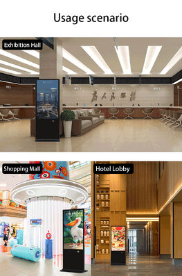 43 pulgadas de piso digital de señalización LCD de publicidad de pantalla táctil Smart Kiosco de cartel reproductor para el centro comercial