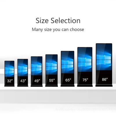 43 pulgadas de piso digital de señalización LCD de publicidad de pantalla táctil Smart Kiosco de cartel reproductor para el centro comercial