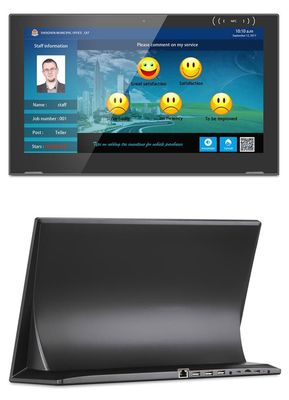 Tableta Android PC de escritorio de 17 pulgadas Poe NFC en forma de L para pedidos en restaurantes y venta minorista POS