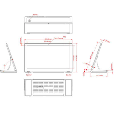 17 pulgadas Octa-Core 1.5GHz Android Tablet PC con 10 puntos de toque capacitivo y resolución de 1920x1080