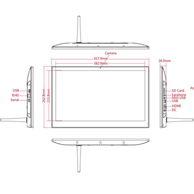 17.3 pulgadas RK3399 Tableta Android montada en la pared con soporte POE y pantalla táctil Full HD