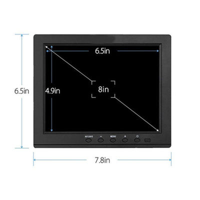9 ~ 36VDC 800x480 8 pulgadas LCD Monitor de CCTV con BNC AV HDMI USB
