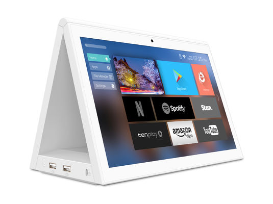 RK3288 de escritorio blanco en forma de L 10.1 pulgadas Android Tablet Pc POE NFC con doble pantalla táctil Restaurante ordenando kiosco tabletas POS